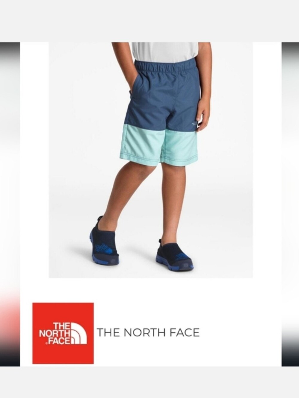 The North Face Class-V Active Swim Short Blue Mountain Stripe Phantom Sz L 14/16